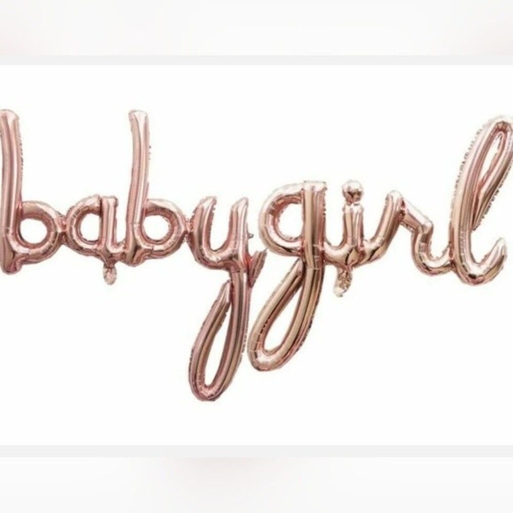 Rose Gold Baby Girl foil gender reveal balloon *